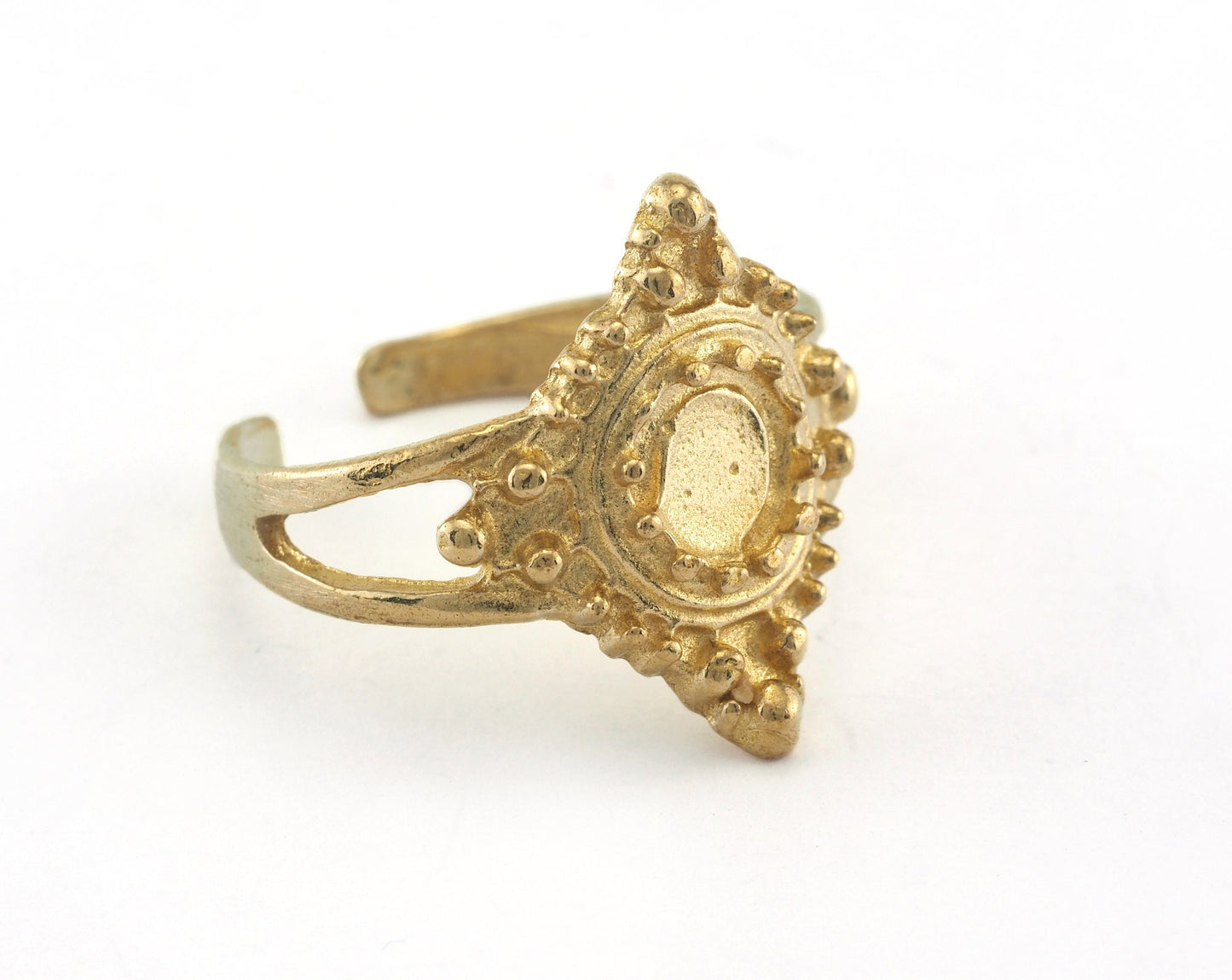 Ring Adjustable Ring Bezel (5mm) Raw brass (18mm 8US inner size - Adjustable ) 5mm Blank OZ3379