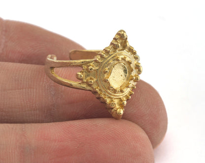 Ring Adjustable Ring Bezel (5mm) Raw brass (18mm 8US inner size - Adjustable ) 5mm Blank OZ3379