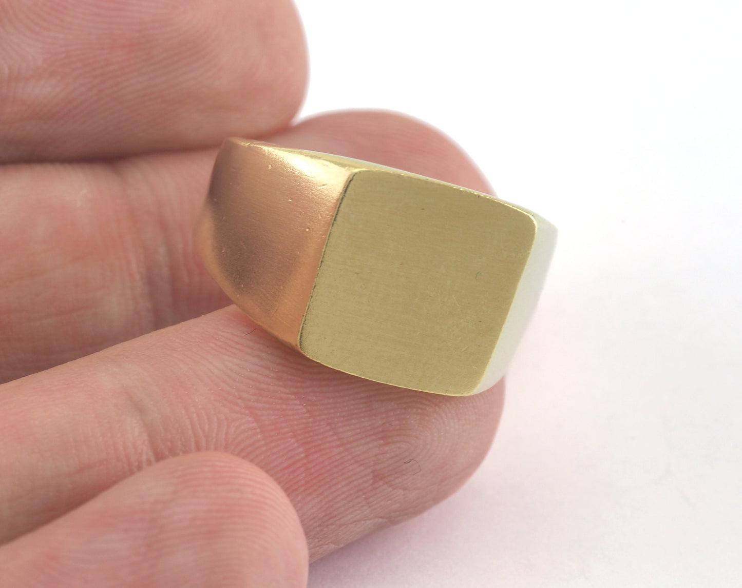 Signet Ring Adjustable Blank - raw brass (20mm 10.5US inner size - Adjustable ) Oz2979 13x13mm square