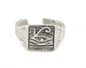 Ra Adjustable Ring Antique Silver Plated brass (19.5mm 9.5US inner size) Oz3193
