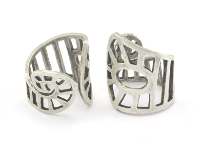 Ring Adjustable Ring Antique Silver Plated brass (18mm 7.5US inner size - Adjustable ) OZ2740