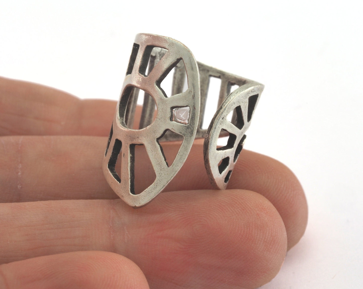 Ring Adjustable Ring Antique Silver Plated brass (18mm 7.5US inner size - Adjustable ) OZ2740