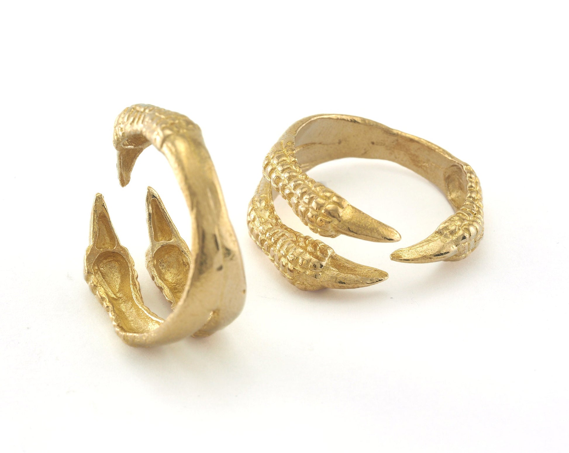 Claw ring adjustable raw brass (18mm 8US inner size) OZ2635