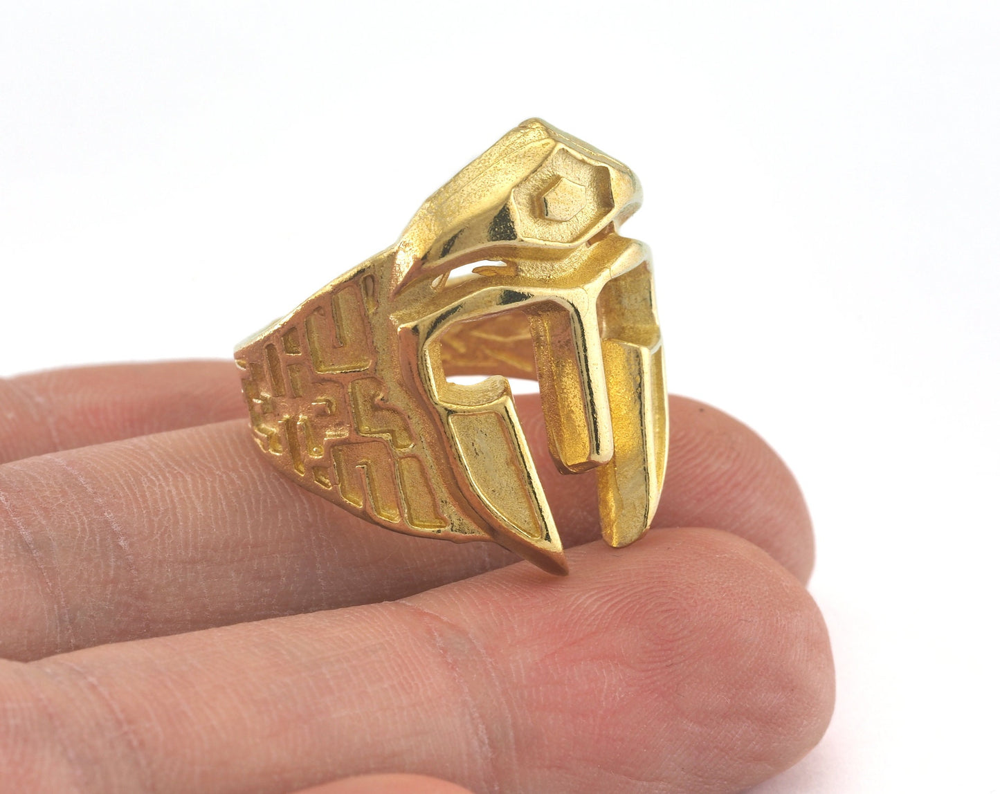 Helmet Ring Adjustable Ring Raw Brass 1 Pc. (20mm 10US inner size) OZ2196