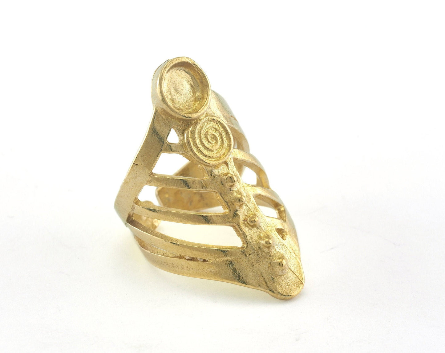 Ring Adjustable Ring Bezel - 6mm Setting Raw brass (17.5mm 7.5US inner size - Adjustable ) OZ4587 37mm