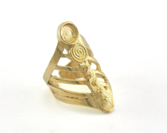 Ring Adjustable Ring Bezel - 6mm Setting Raw brass (17.5mm 7.5US inner size - Adjustable ) OZ4587 37mm