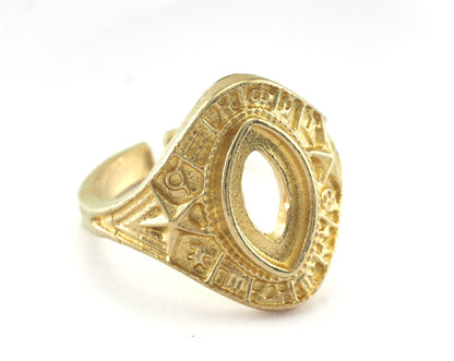 Ring Adjustable Ring Bezel - Raw brass (18mm 8US inner size - Adjustable ) OZ2825
