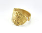 Spoon Ring Flower Patterned Adjustable Ring Raw Brass (17.5mm 7US inner size) OZ2692
