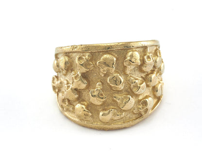 Skull Ring Adjustable Raw brass (21mm 11US inner size) OZ2729 ring25