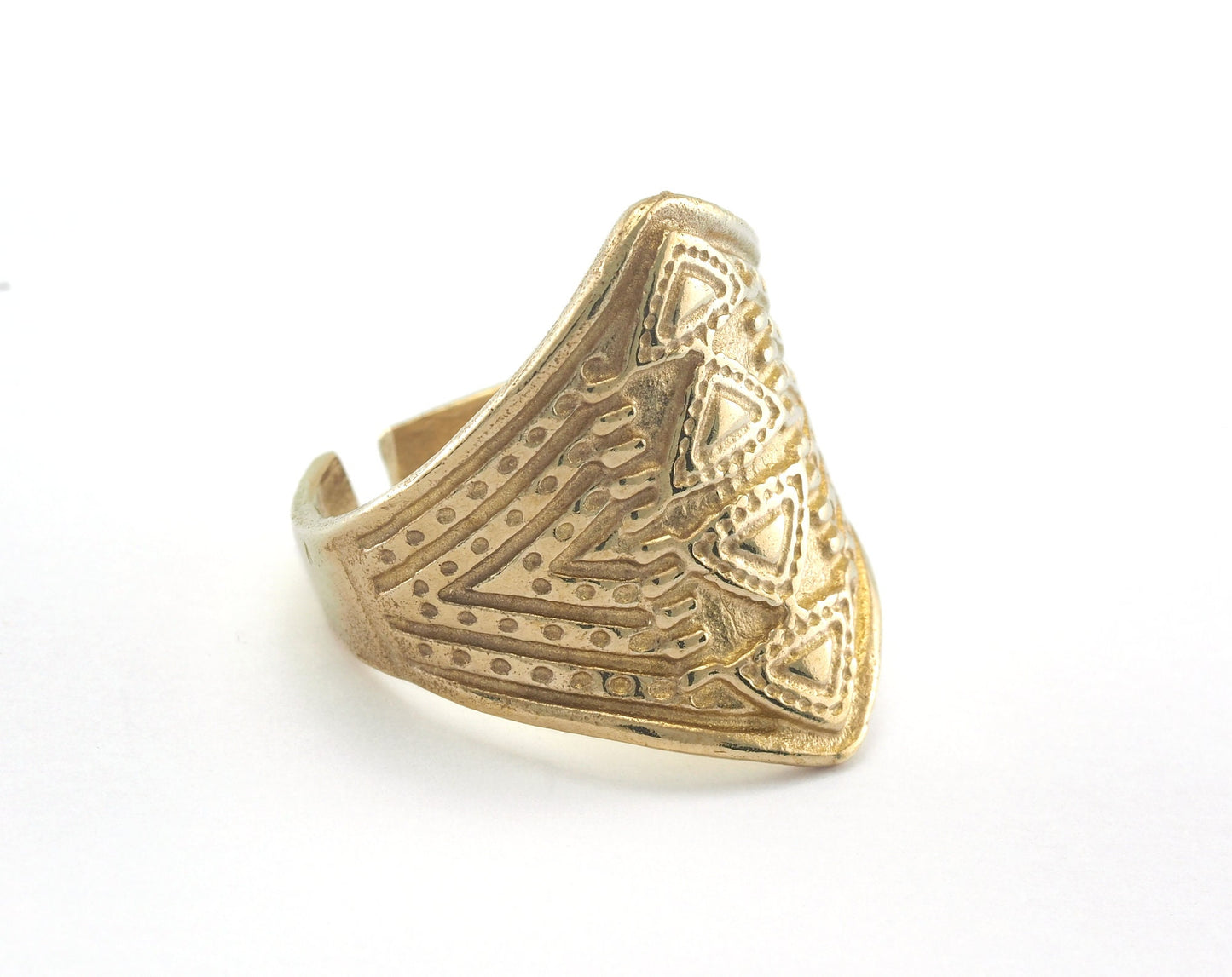 Adjustable Rhombus Ring Raw brass (16.5mm 6US inner size) OZ2663 22mm