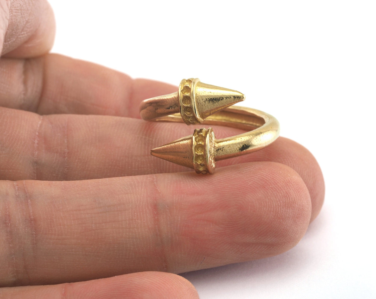 Ring Nail Adjustable Ring Raw brass (16.5mm 6US inner size - Adjustable ) OZ2622