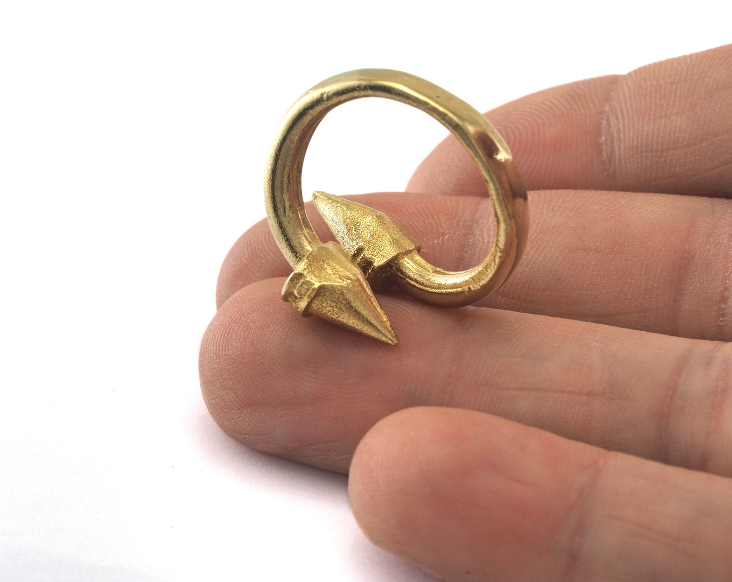 Ring Nail Adjustable Ring Raw brass (16.5mm 6US inner size - Adjustable ) OZ2622