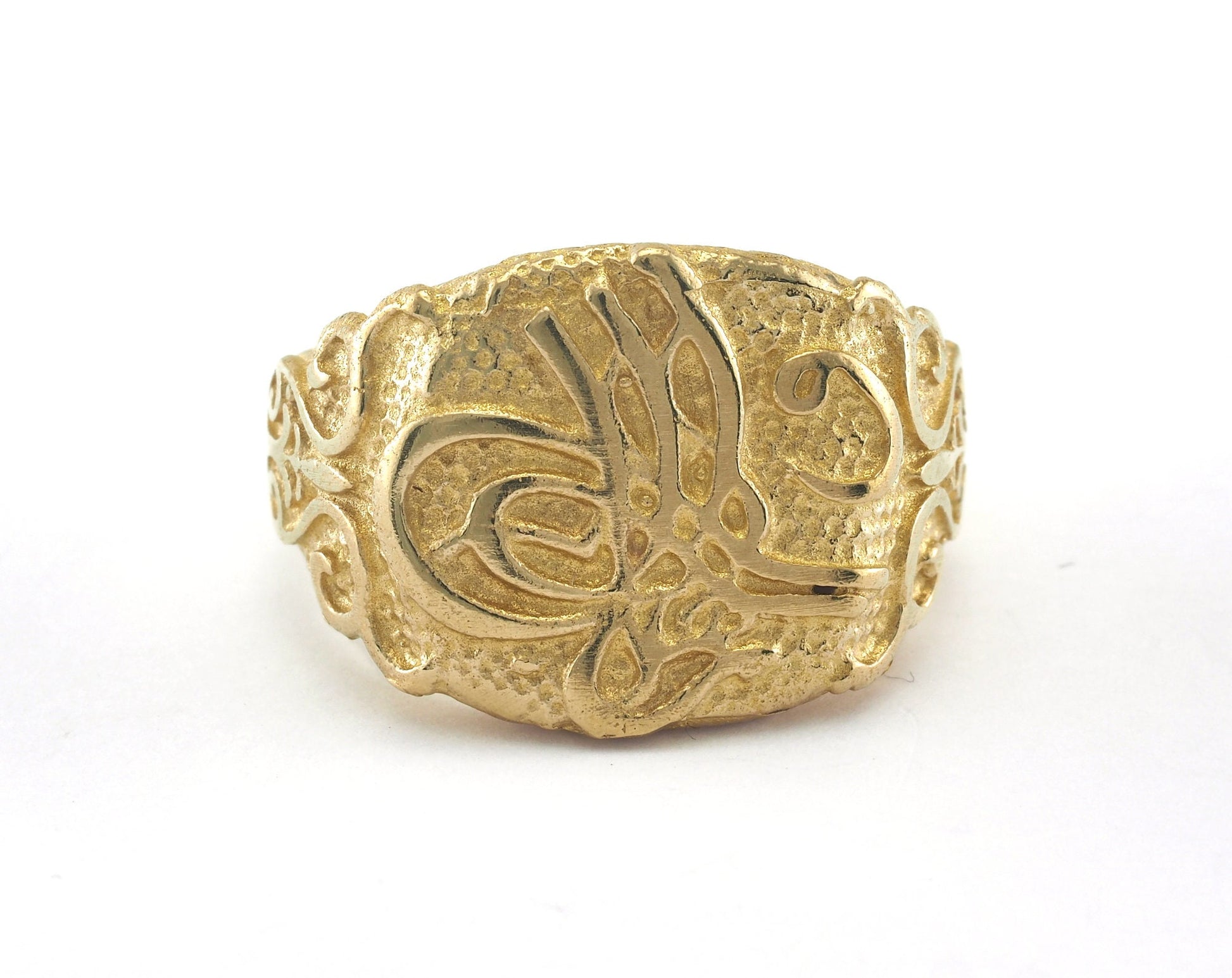 Adjustable Signet Ring Raw Brass (18.5mm 8.5US inner size) OZ2621