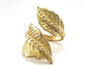 Leaf Ring Adjustable Raw Brass (16.5mm 6US inner size) OZ2512