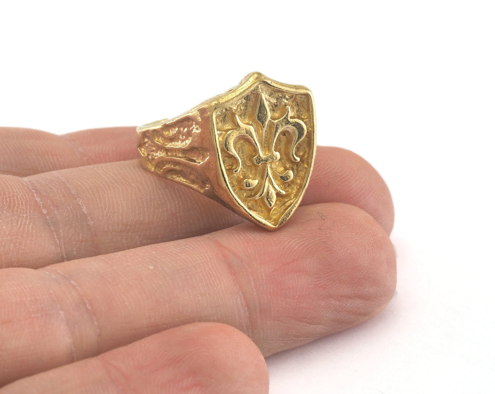Lily Ring Adjustable Ring Raw Brass (17.5mm 7US inner size) OZ1955