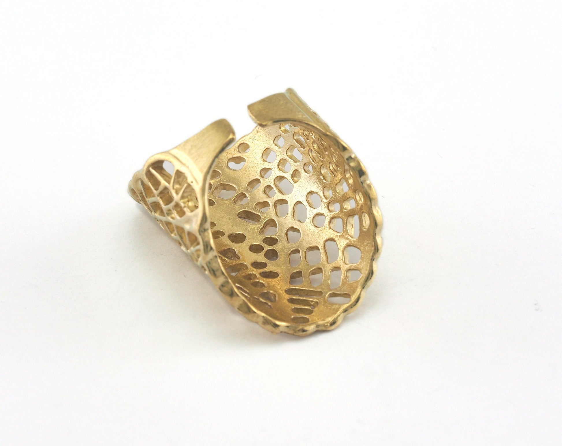 Filigree Ring Adjustable Ring Raw Brass 1 Pc. (18.5mm 8.5US inner size) OZ2267 33mm