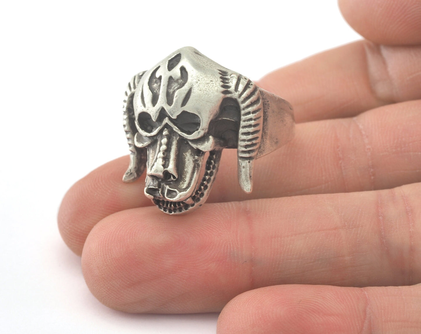 Dog Ring Adjustable Ring Antique Silver Plated brass (21mm 11US inner size) OZ2406 ring29