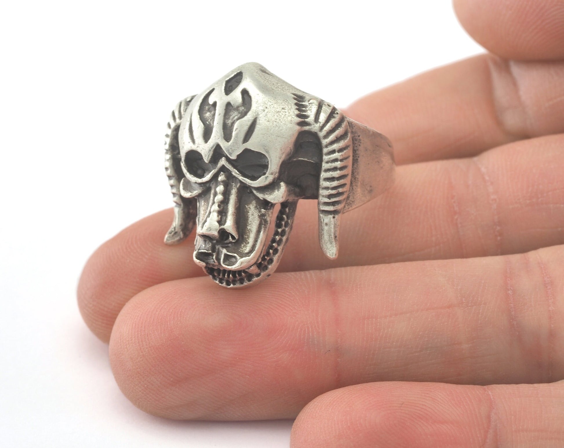 Dog Ring Adjustable Ring Antique Silver Plated brass (21mm 11US inner size) OZ2406 ring29