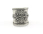 Ring Textured Round Adjustable Ring Antique Silver Plated Brass (17.5mm 7US inner size) OZ2407 23mm