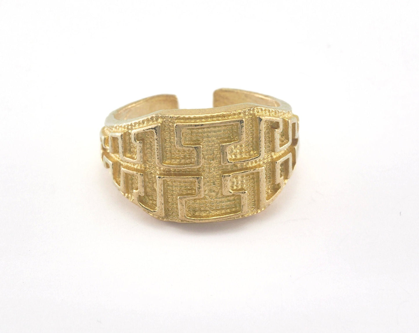 Textured Adjustable Ring Raw Brass (20mm 10US inner size) OZ2131