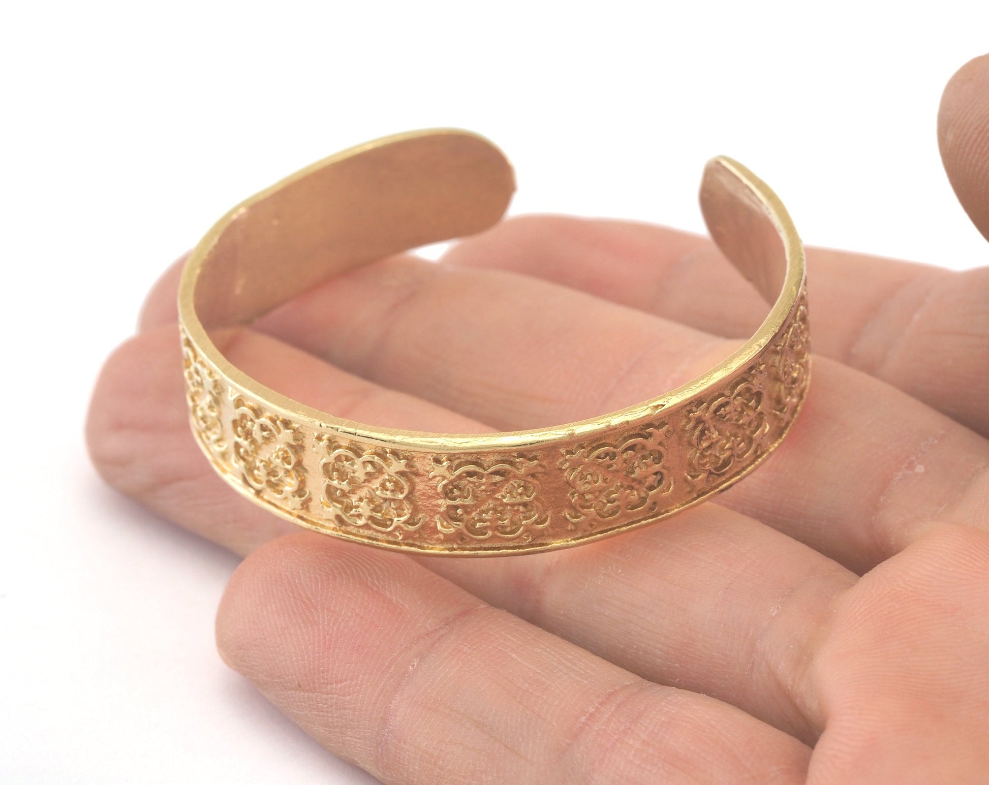 Cuff Bracelet Textured Raw Brass Napkin Ring (45mm inner size - Adjustable ) raf7