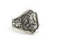 Double Head Eagle Logo Ring Adjustable Antique Silver Plated brass (20mm 10US inner size) OZ721