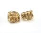 Punch Skull Adjustable Ring Raw Brass (19mm 9US inner size) OZ964