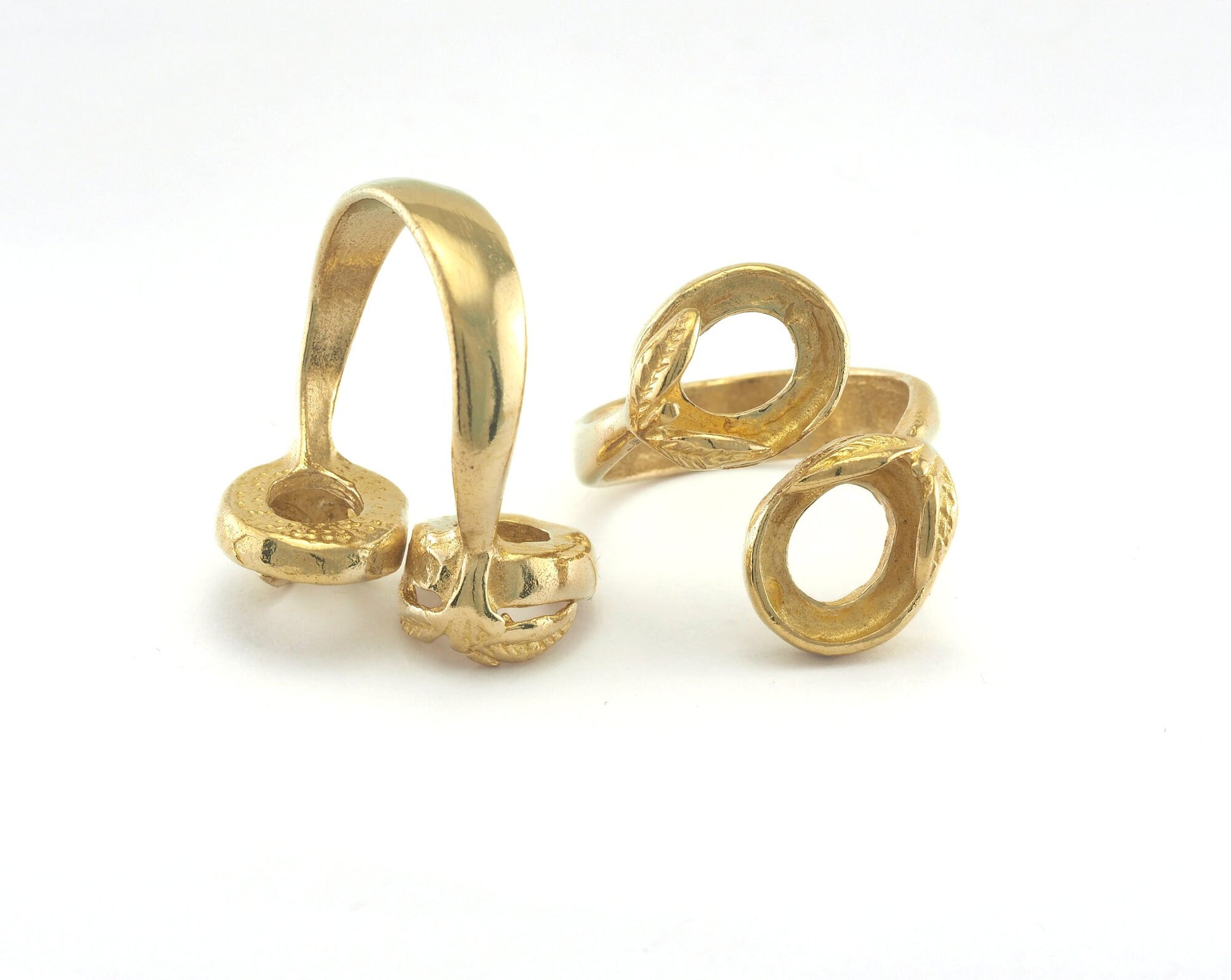 Ring Adjustable Ring Bezel - Raw Brass (19mm 9US inner size - Adjustable ) OZ965