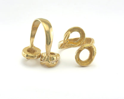 Ring Adjustable Ring Bezel - Raw Brass (19mm 9US inner size - Adjustable ) OZ965