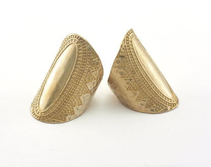 Textured Adjustable Ring Raw Brass 37mm (17.5mm 7US inner size) 4694