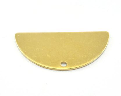 semi circle blanks half moon shape 32x16x0.8mm raw brass pendant (2mm 0,08" 12 gauge hole) SCS 3457RT