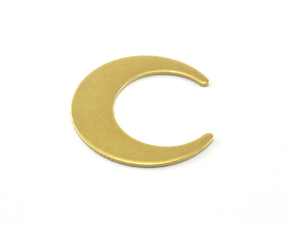 Crescent Moon 25mm Raw Brass Charms Findings Stampings OZ3459-170