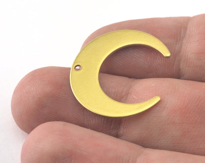 Crescent Moon 25mm 1 hole Raw Brass Charms Findings Stampings OZ3460-170