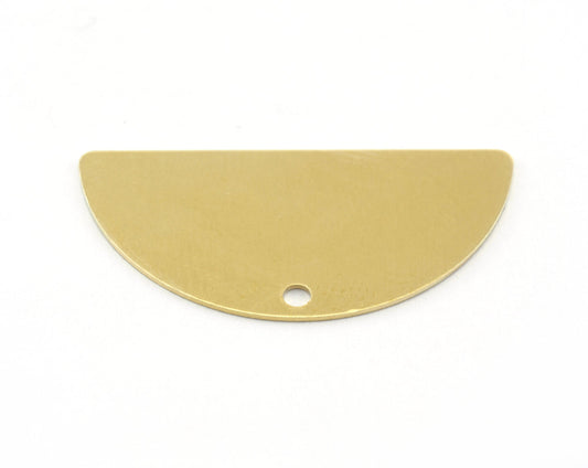 semi circle blanks half moon shape 32x16x0.5mm (thin) raw brass pendant (2mm 0,08" 12 gauge hole) SCS 3462RT-155