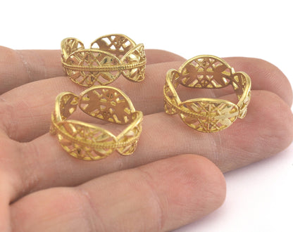Minimalist Adjustable Ring Raw brass (17mm 7US inner size) OZ3438
