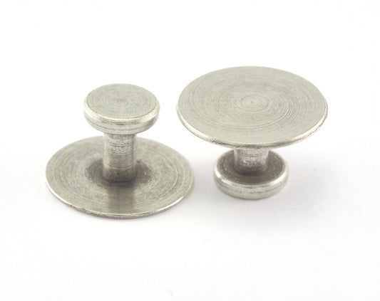 Brass cufflink, 20x12mm 20mm setting Antique Silver Plated Brass Shirt Collar Tuxedo Stud OZ3227