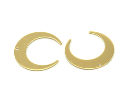 Crescent Moon 30mm Raw Brass Charms Findings Stampings OZ3439-225