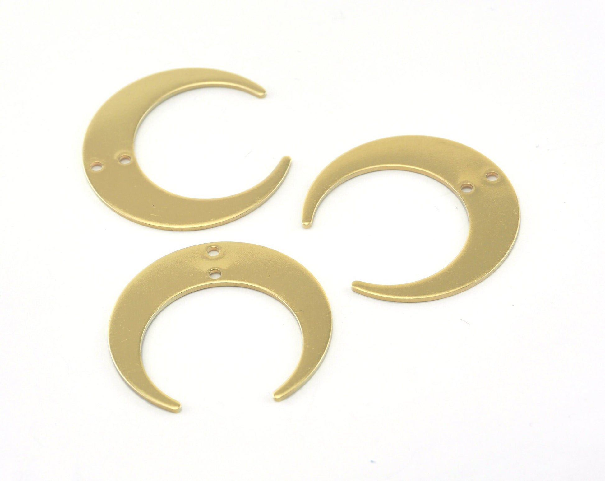 Crescent Moon 30mm Raw Brass (2 hole) Charms Findings Stampings OZ3440-225