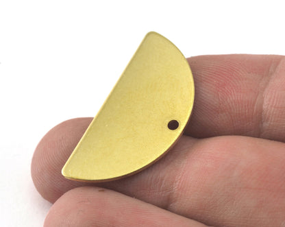 semi circle blanks half moon shape 32x16x0.8mm raw brass pendant (2mm 0,08" 12 gauge hole) SCS 3457RT