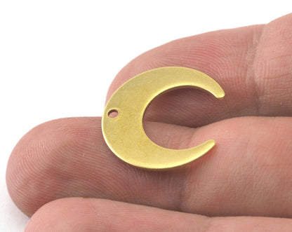 Crescent Moon 20mm 1 hole Raw Brass , Antique silver plated Charms Findings Stampings OZ3461-120