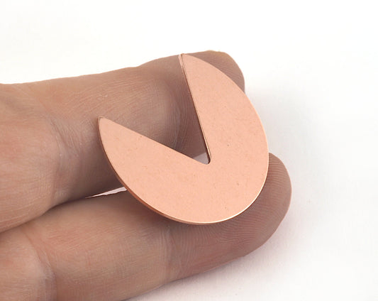 Geometric (Circular Sector) Charms Tag Raw Copper 30mm 0.8mm no hole Findings OZ2577-340