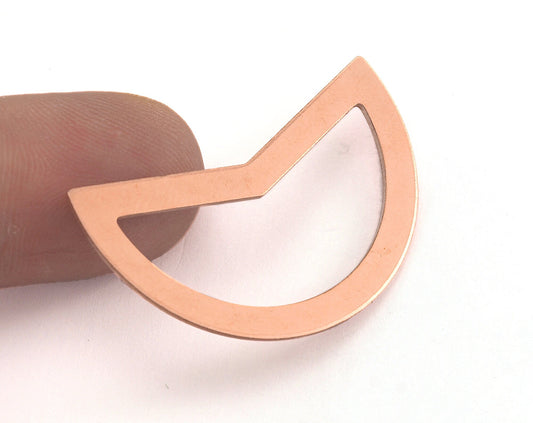 Geometric (Semi Circle) Charms Tag Raw Copper 38mm 0.8mm No hole Findings OZ2573-230