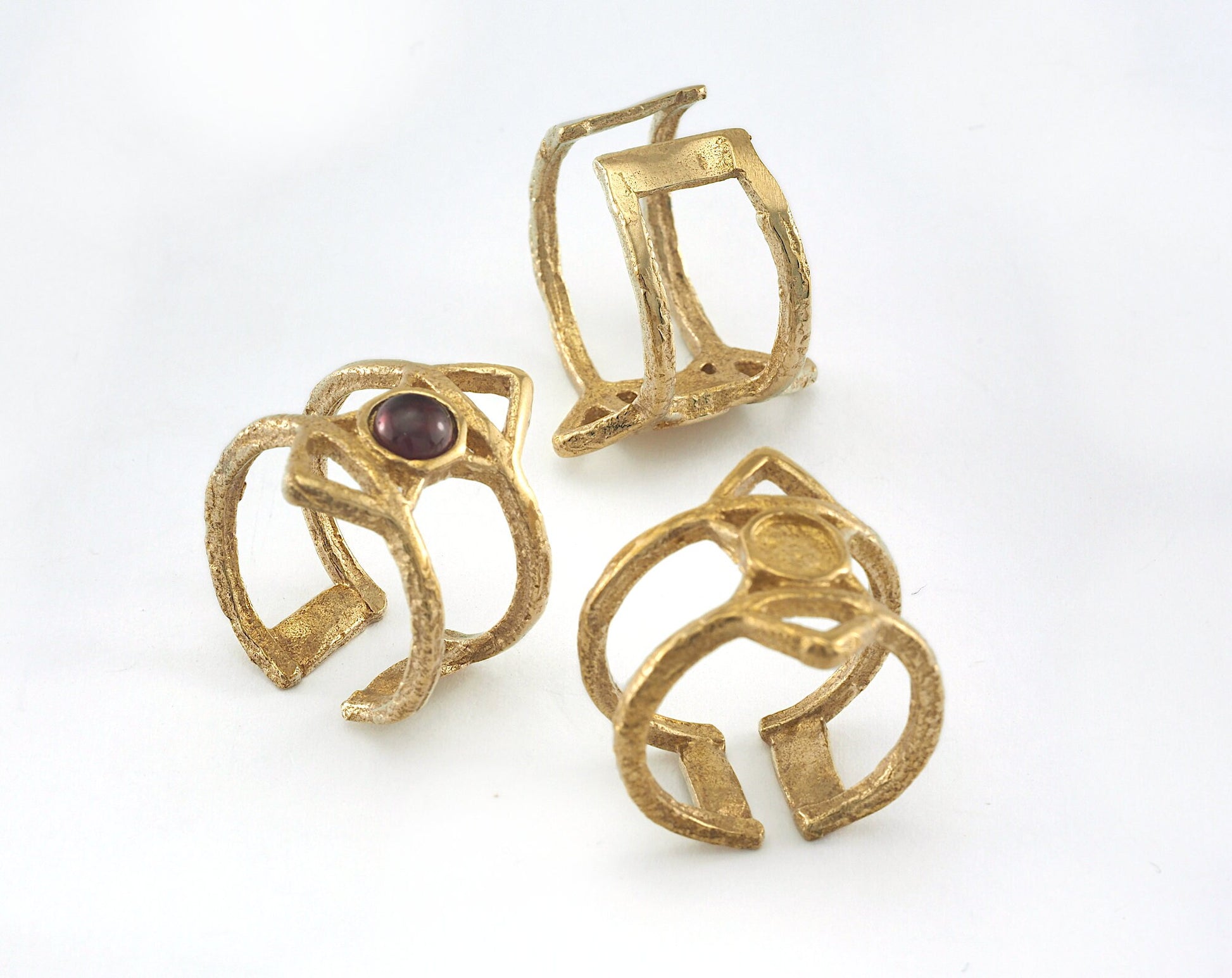 Ring Adjustable Ring Bezel Raw brass (18mm 7.5US inner size - Adjustable ) OZ2567