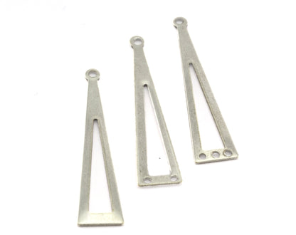 Triangle Antique Silver Plated brass 40x9mm (0.8mm thickness) (Choose Hole) charms findings OZ-100 3488-89-90