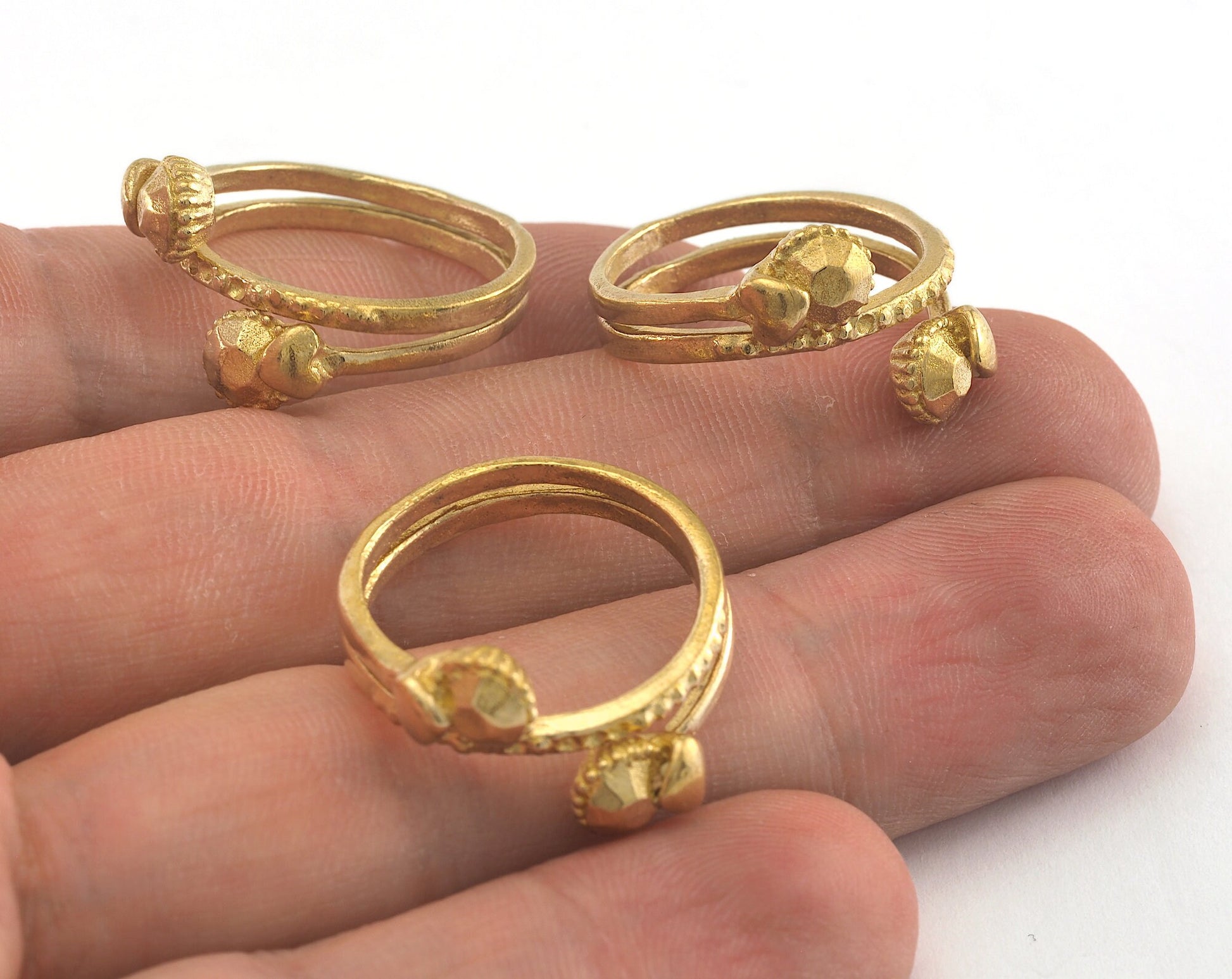 Minimalist Adjustable Ring Brass Diamond Raw Brass (17.5mm 7US inner size) OZ3913