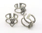 Ethnic Ring Adjustable Blank Bezel Antique Silver Plated brass (18mm 7.5US inner size - Adjustable ) OZ2567