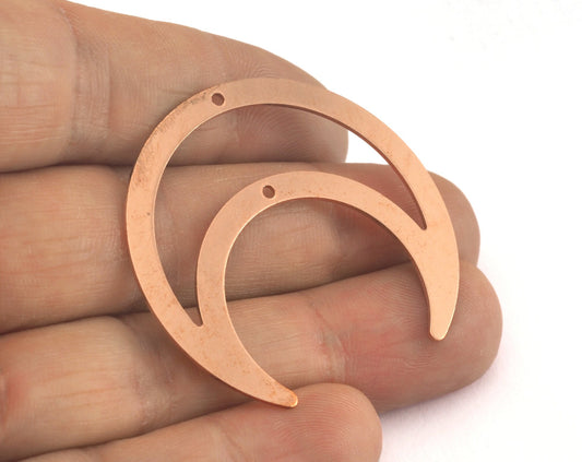 Crescent Charms Raw Copper 2 holes 42x39mm 0.8mm thickness Findings OZ3514-355