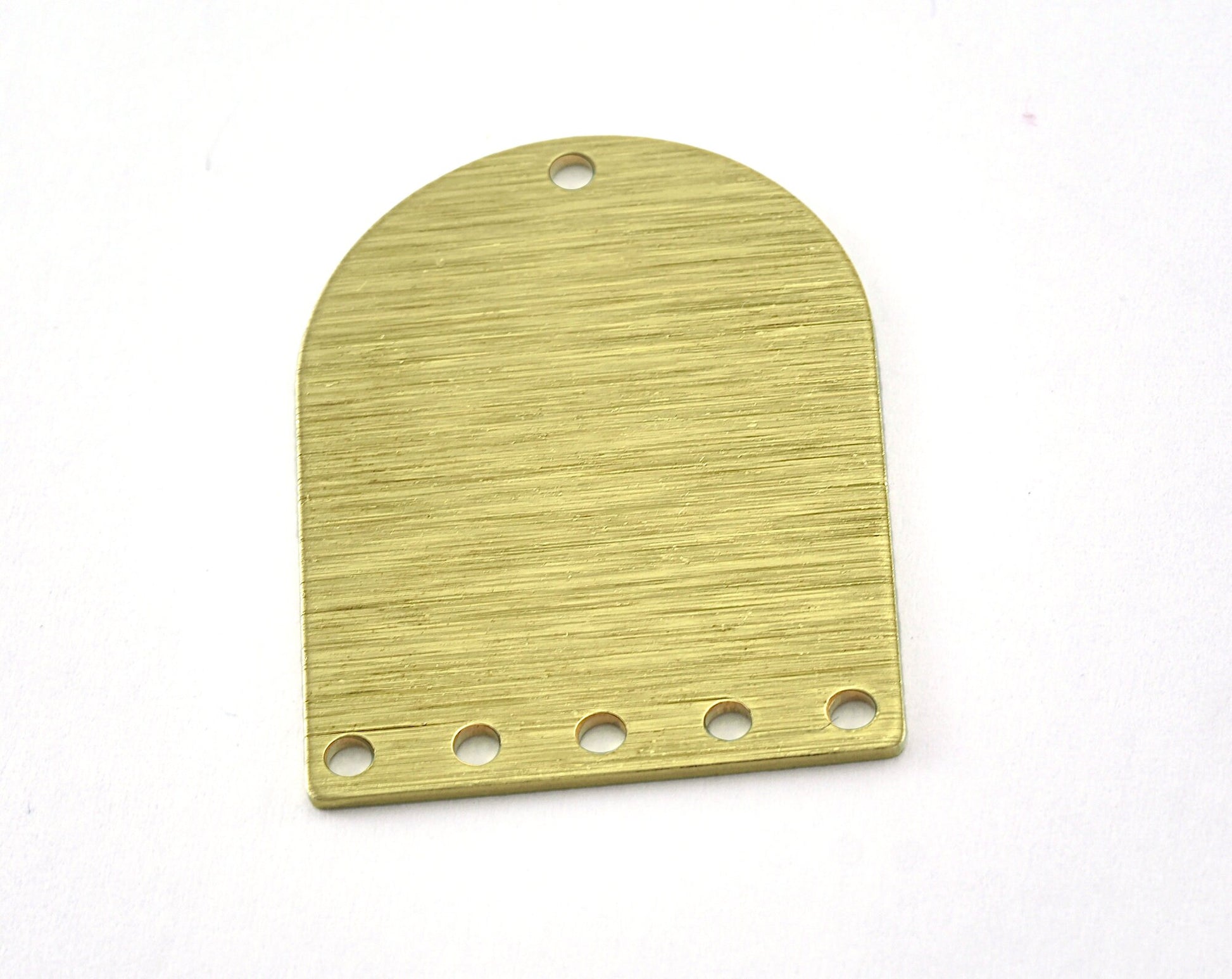 Brushed Semi Circle Rectangle 6 holes Charms Raw Brass 28x21mm 0.8mm thickness Findings OZ3537-360