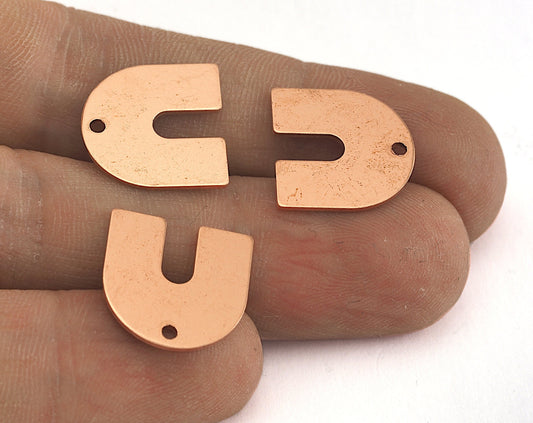 Magnet shape semi circle 1 hole 15x15x0.8mm raw copper findings scs oz3549-120