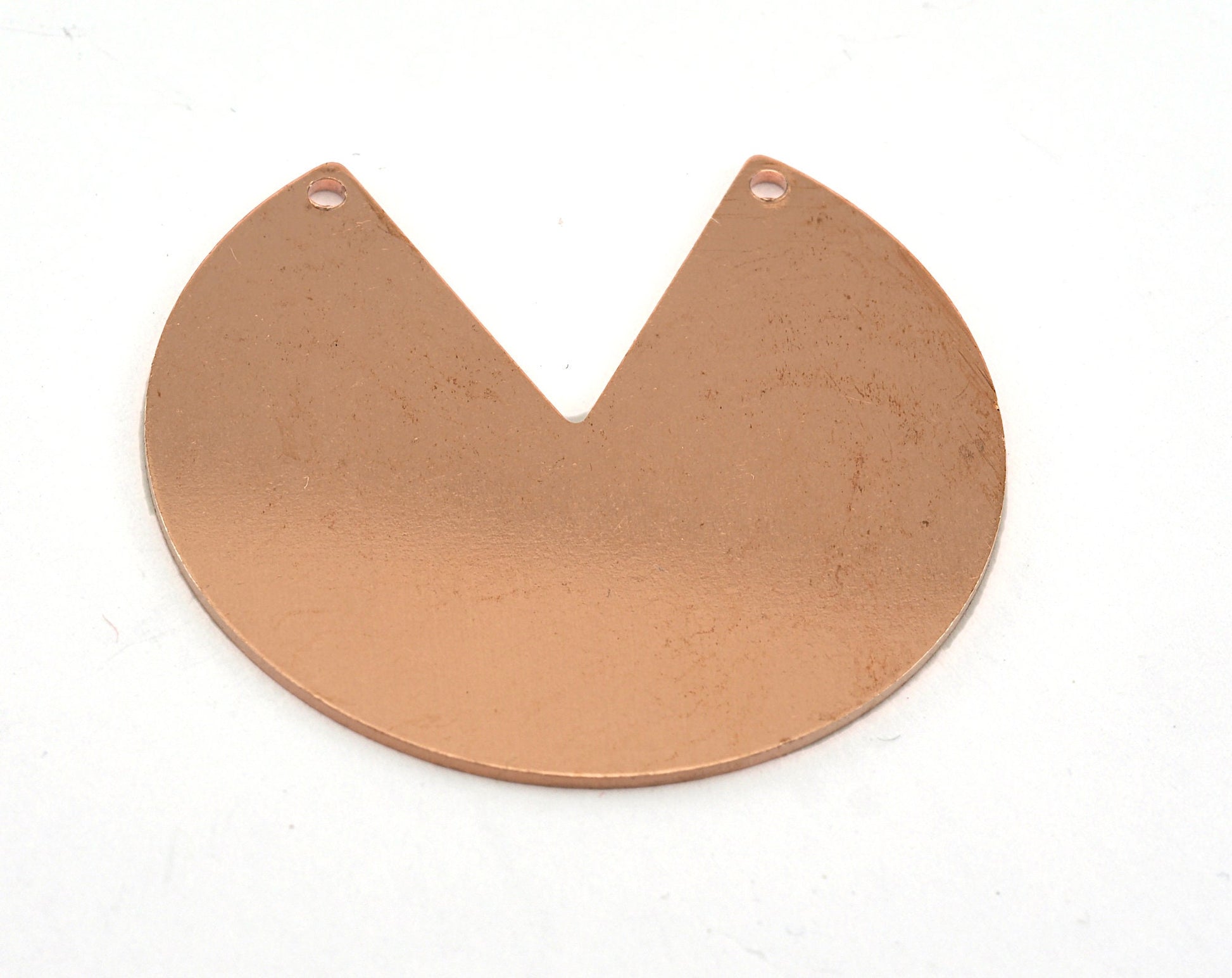 Geometric (Circular Sector) Charms Tag Raw Copper 37mm 0.8mm 2 hole Findings OZ3555-630